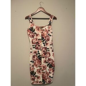 Beautiful Floral Bodycon Dress – Size L